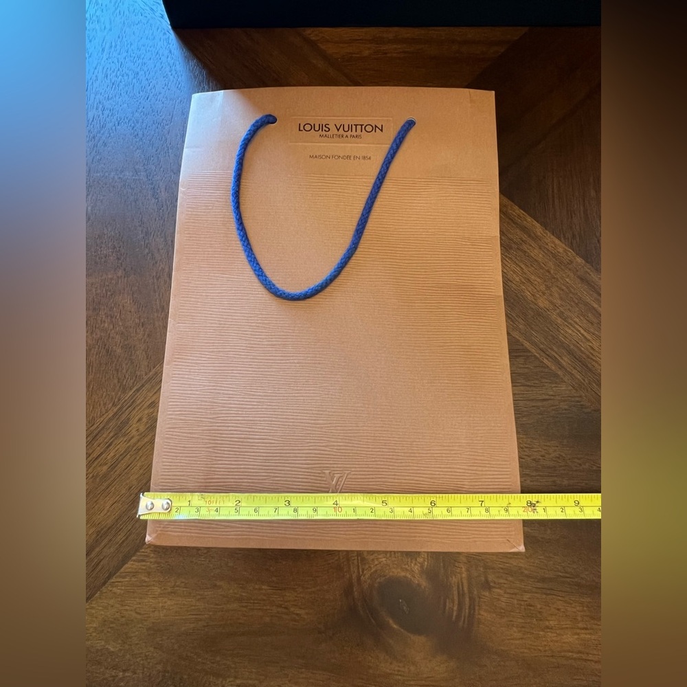 Louis Vuitton Tan Gift Bag with Blue Handle